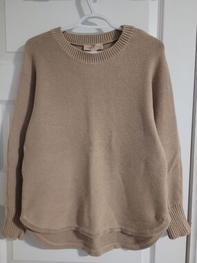 Philosophy taupe crewneck knit pullover